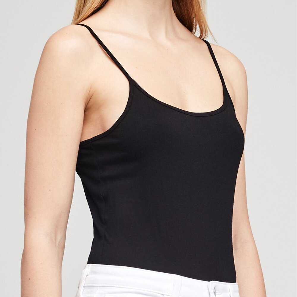 L'AGENCE Ford Spaghetti Strap Bodysuit in Black